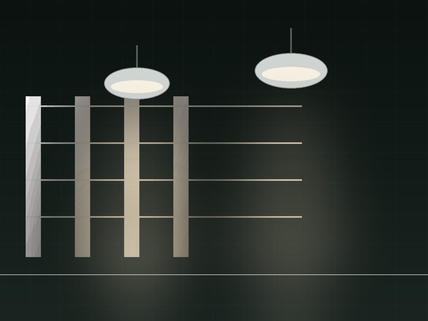 Industrial LED high bay installed in a warehouse